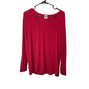 Soma red knit tee shirt t-shirt women's medium may be sleep shirt soft comfort